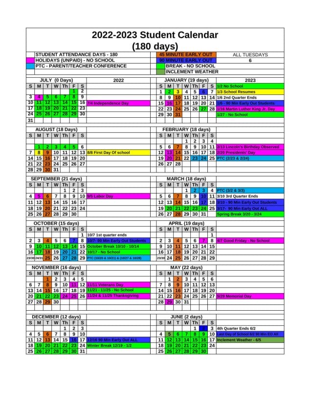Adelanto Elementary School Calendar for 2022-2023
