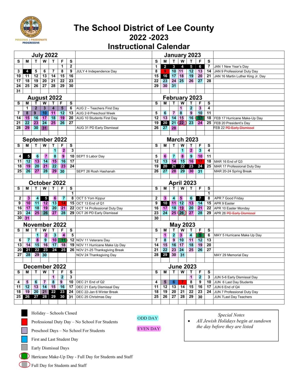 Lee County School Calendar 20222023 Lee County School Calendar 20222023