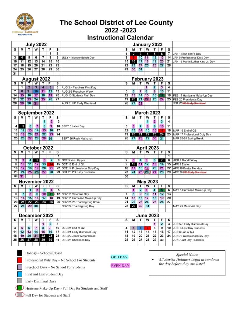 Lee County School Calendar 20222023 Lee County School Calendar 20222023