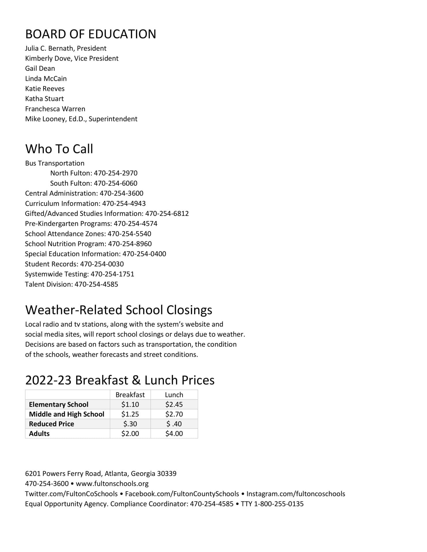Fulton County School Calendar for 2022-2023